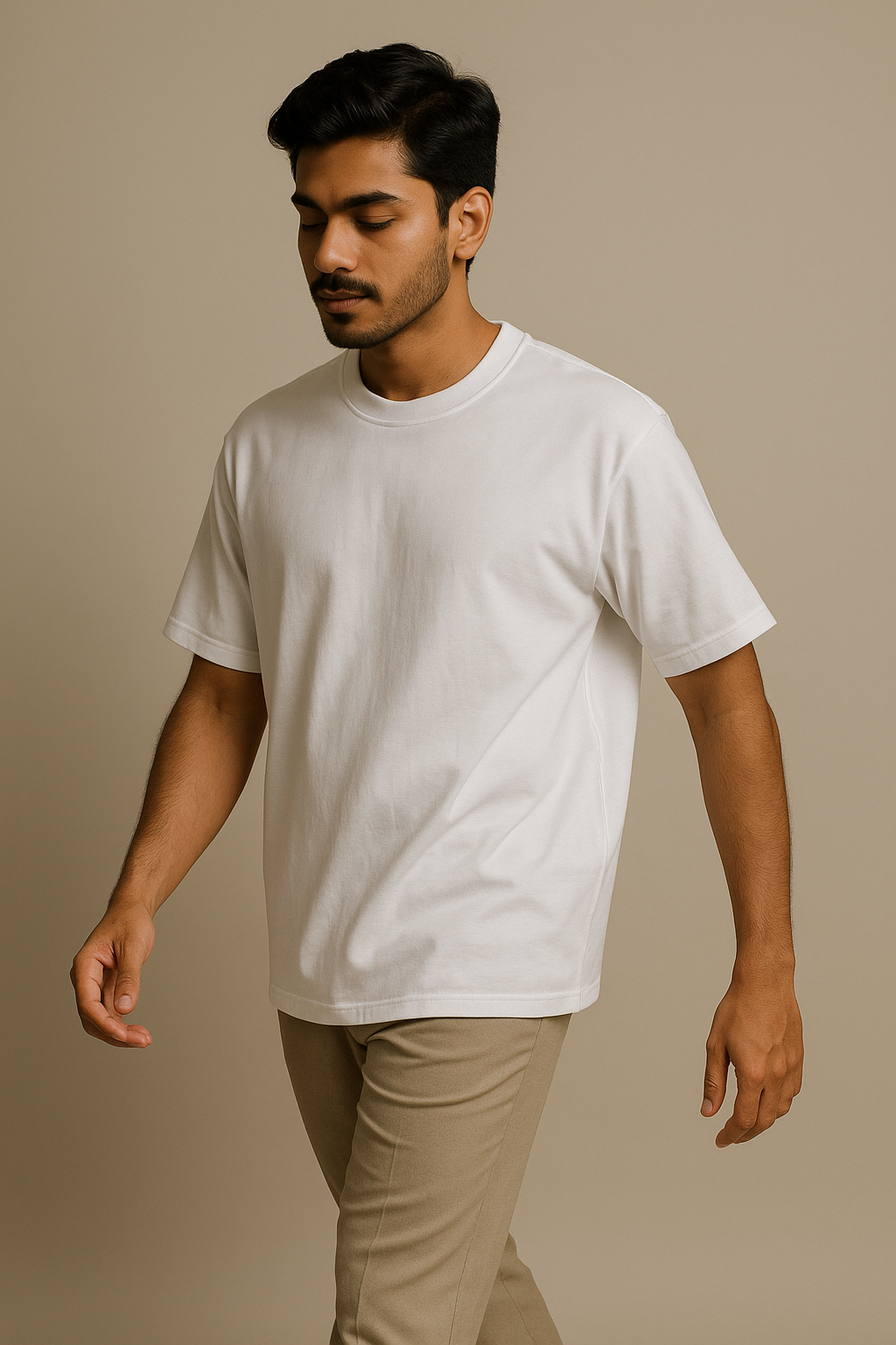 Men’s White Premium Pima Cotton Oversized T-Shirt