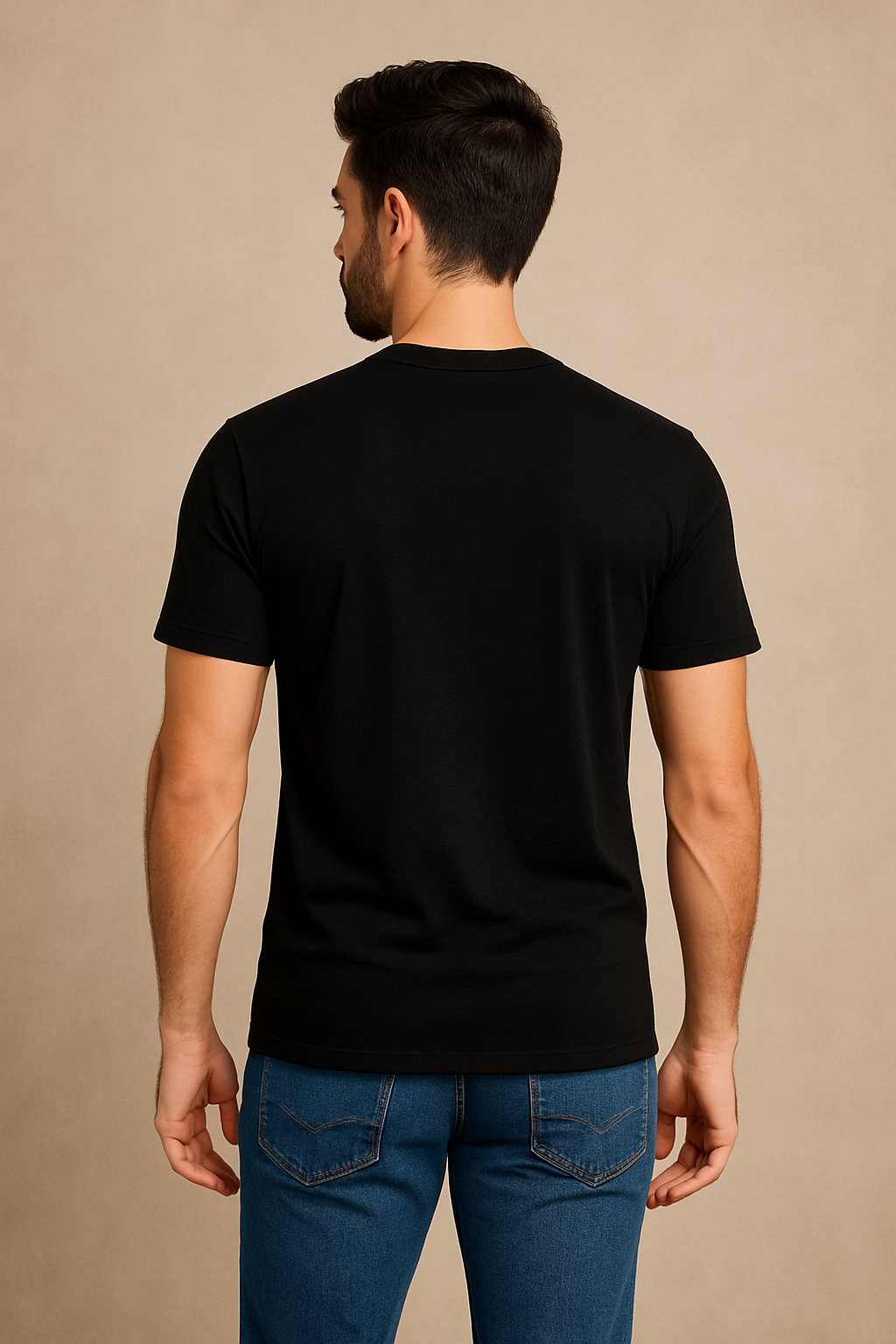 Men’s Black Classic Regular Fit Cotton T-Shirt