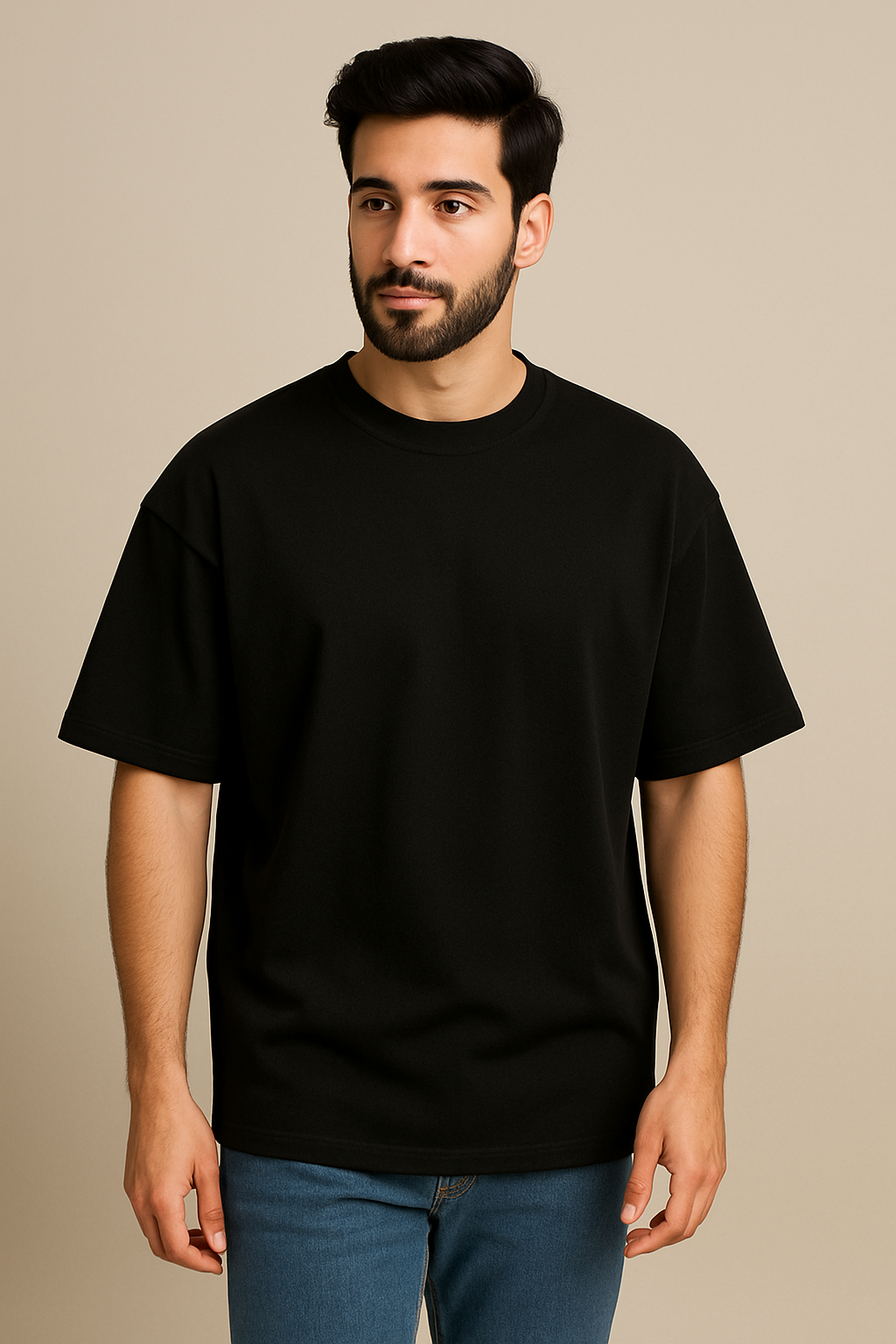 Men’s Black Premium Pima Cotton Oversized T-Shirt