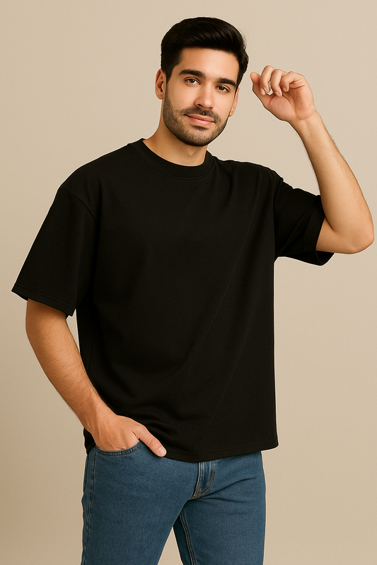 Men’s Black Premium Pima Cotton Oversized T-Shirt