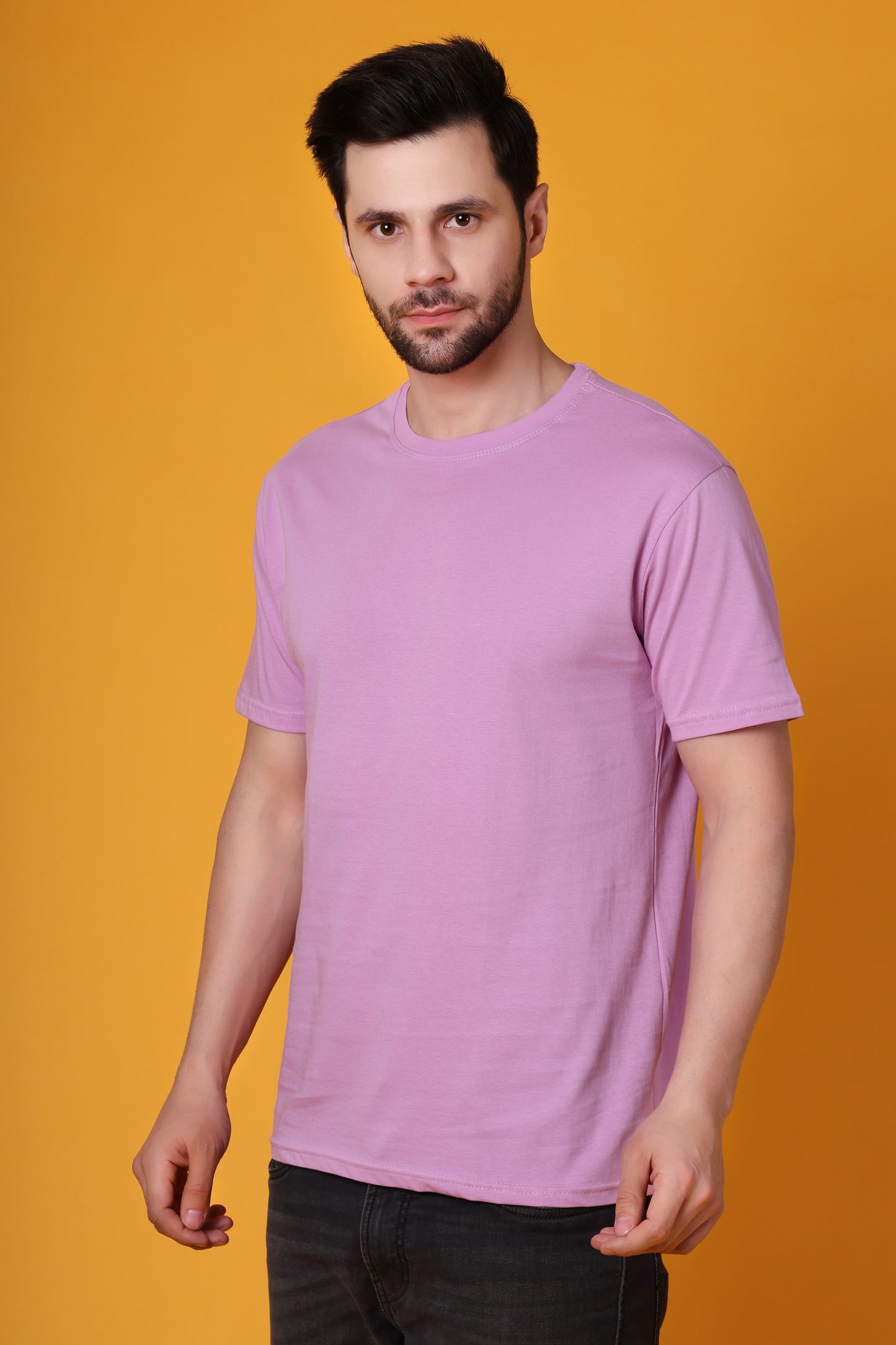 Men's Lavender Classic Regular Fit Cotton T-Shirt