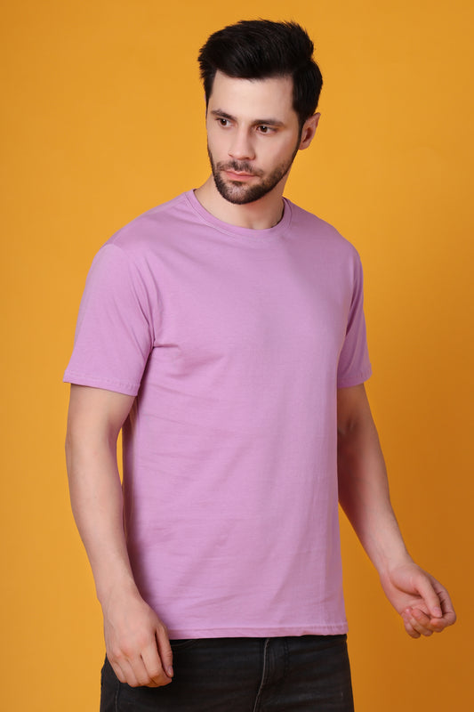 Men's Lavender Classic Regular Fit Cotton T-Shirt