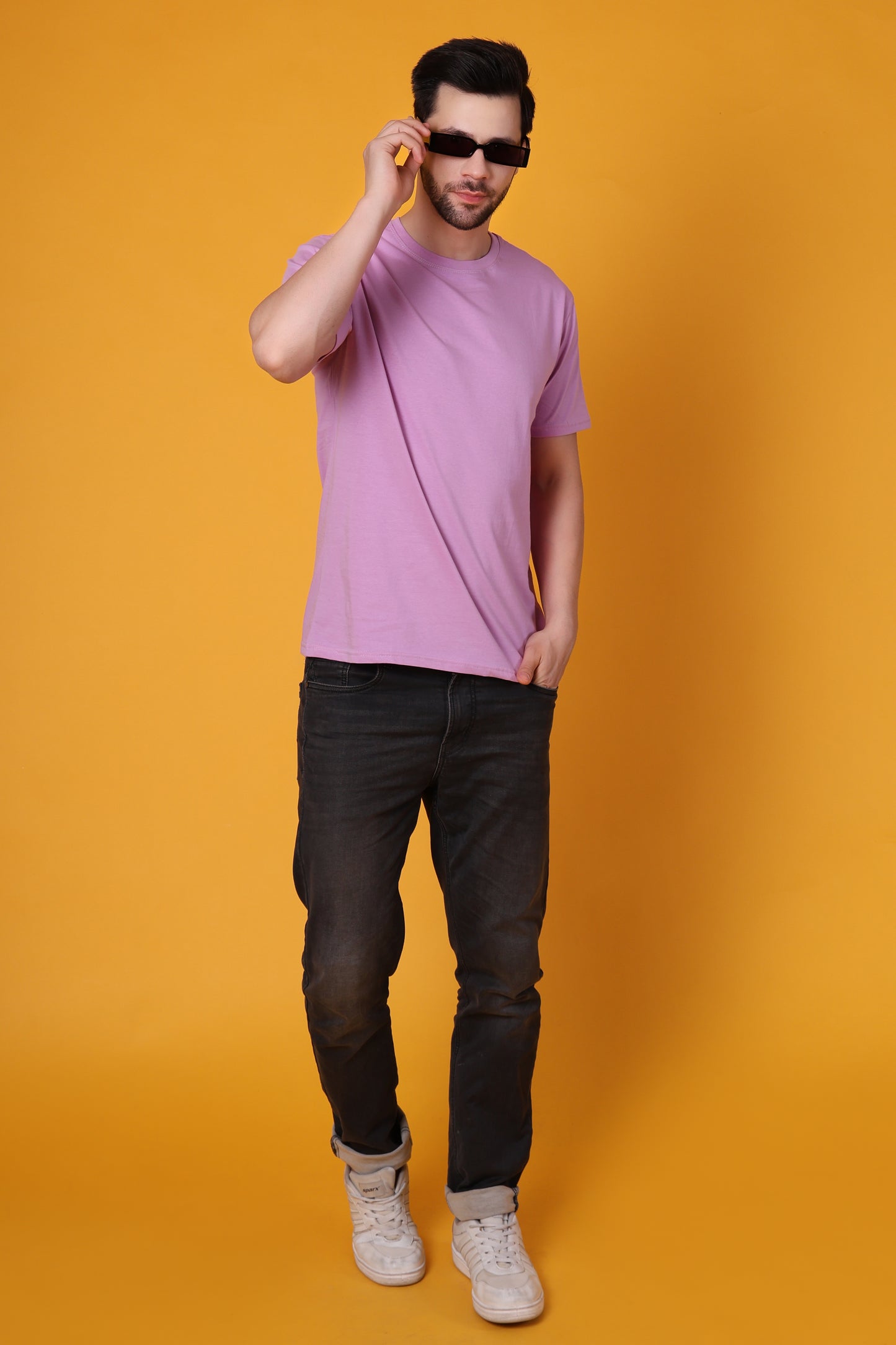Men's Lavender Classic Regular Fit Cotton T-Shirt