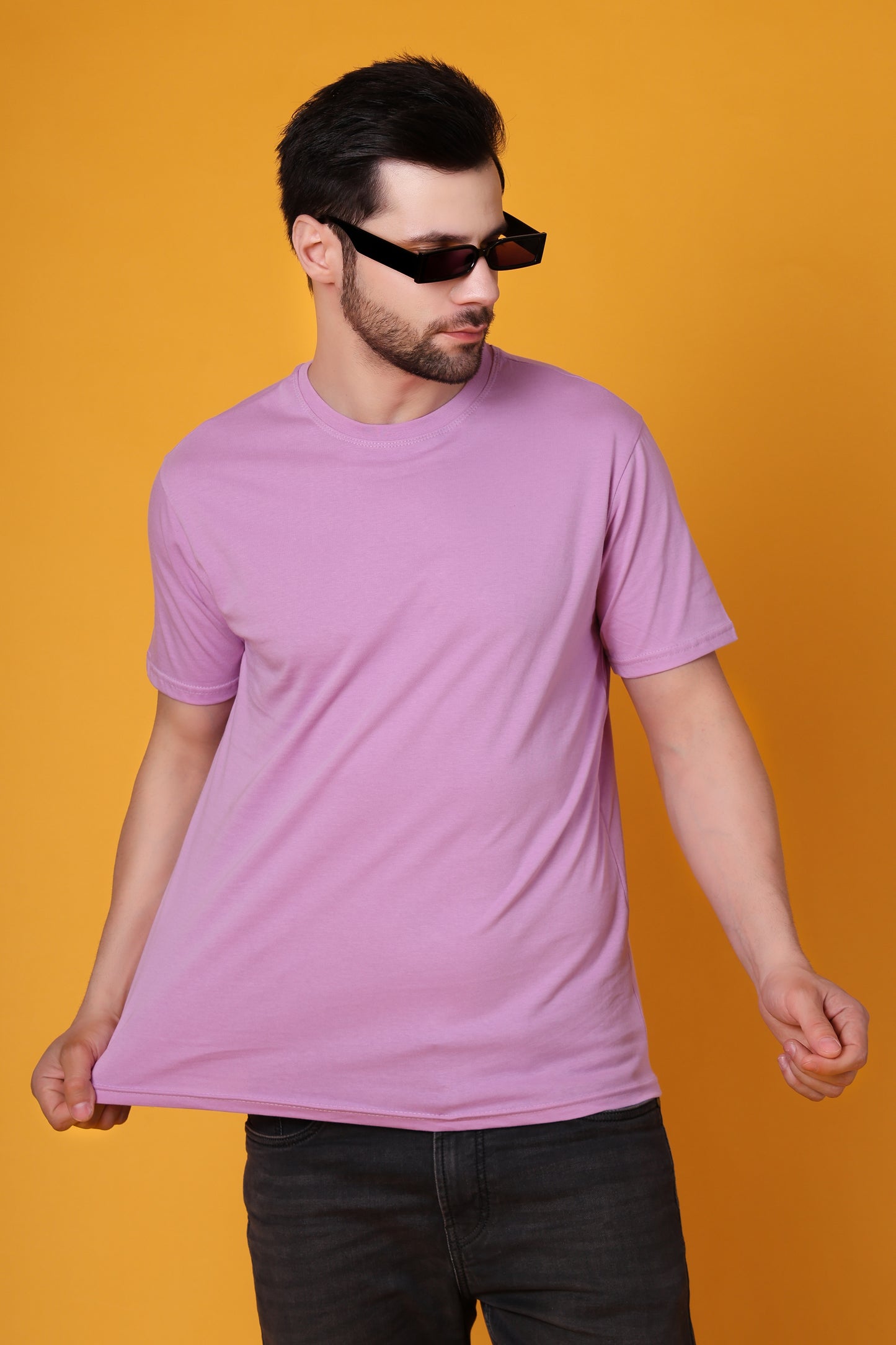 Men's Lavender Classic Regular Fit Cotton T-Shirt