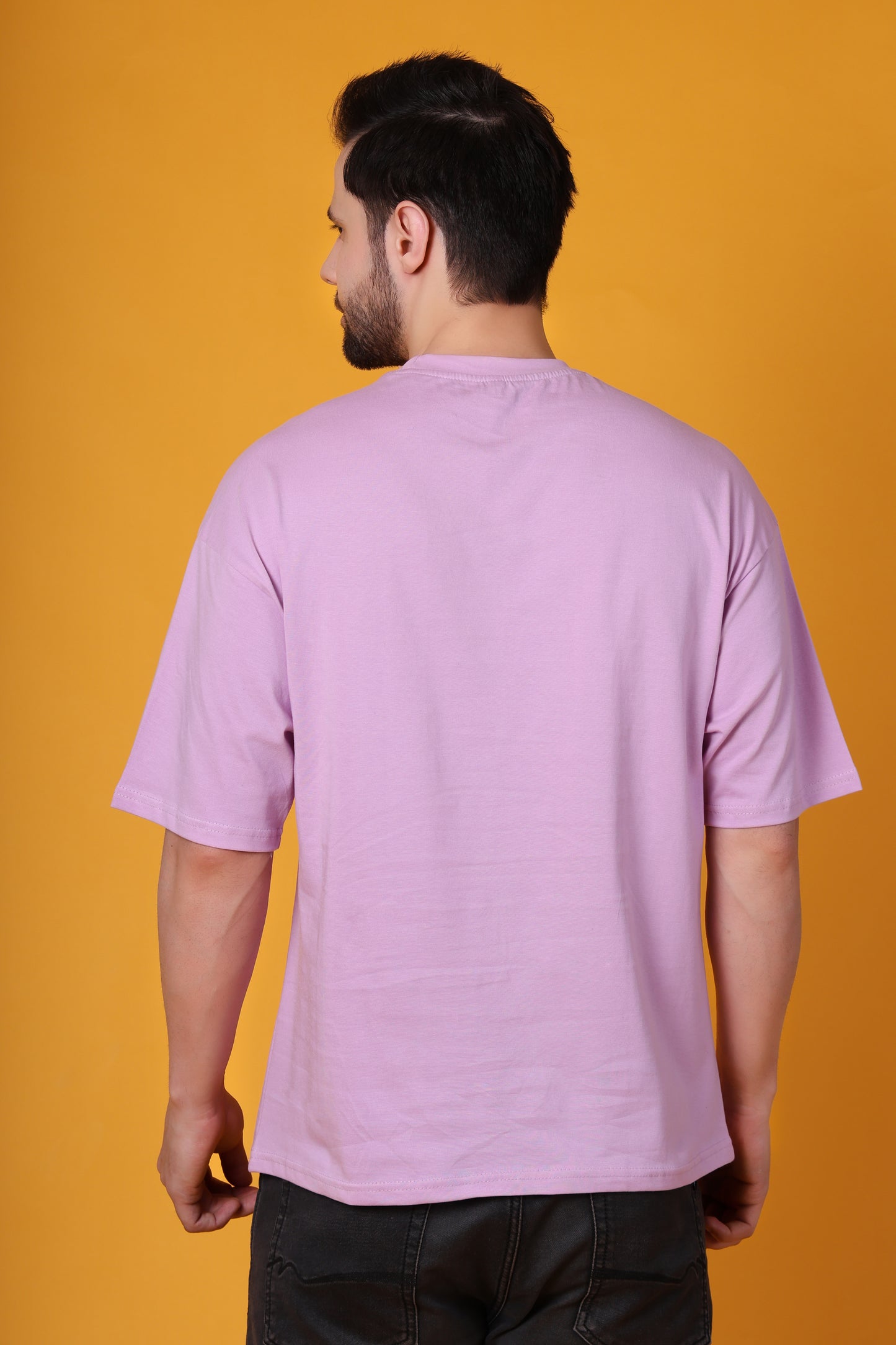 Men's Lavender Oversized Cotton T-Shirt – "Where We Started" Graphic Printed Tee
