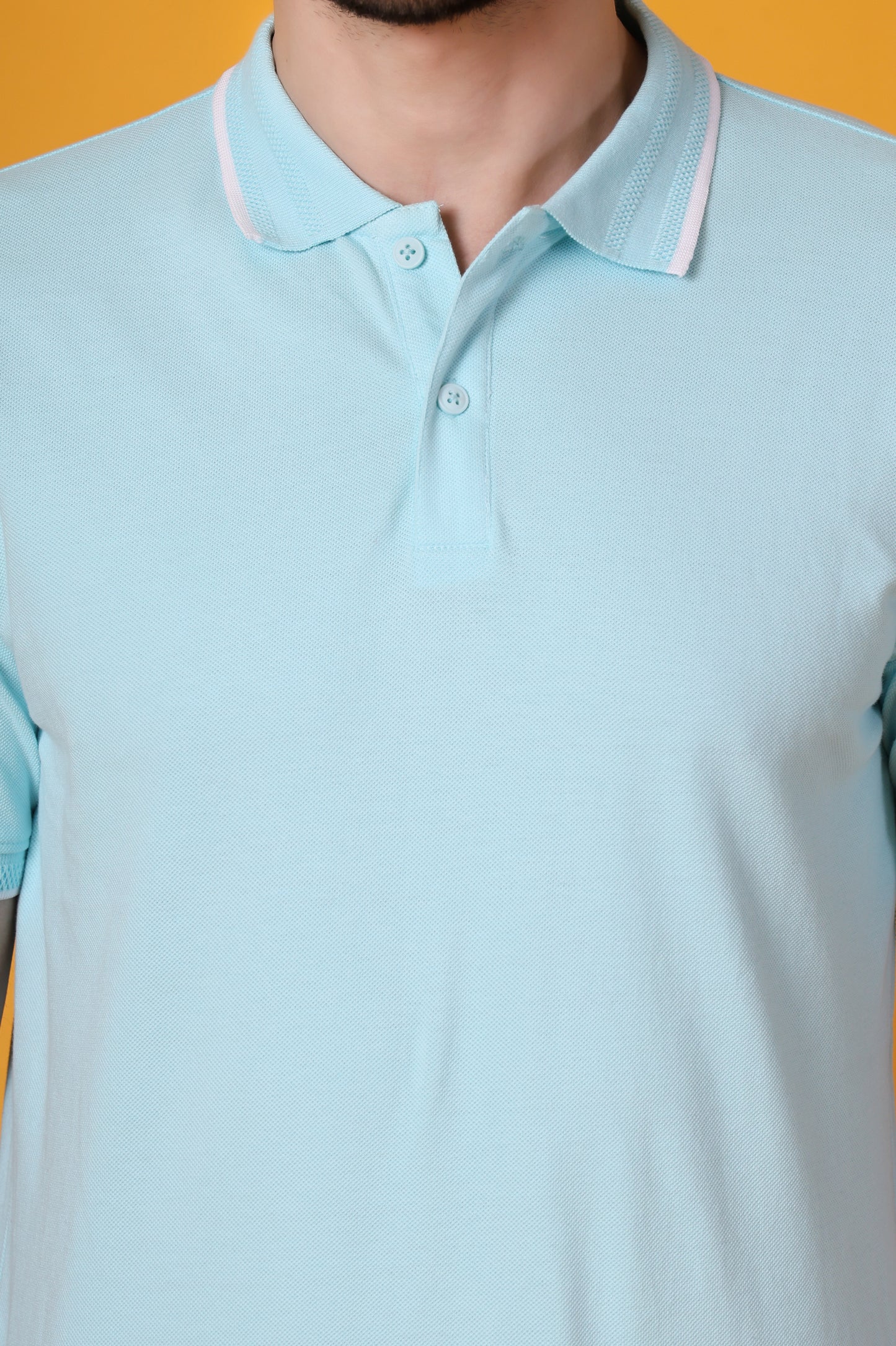 Men's Mint Blue Premium Cotton Polo Shirt – Regular Fit