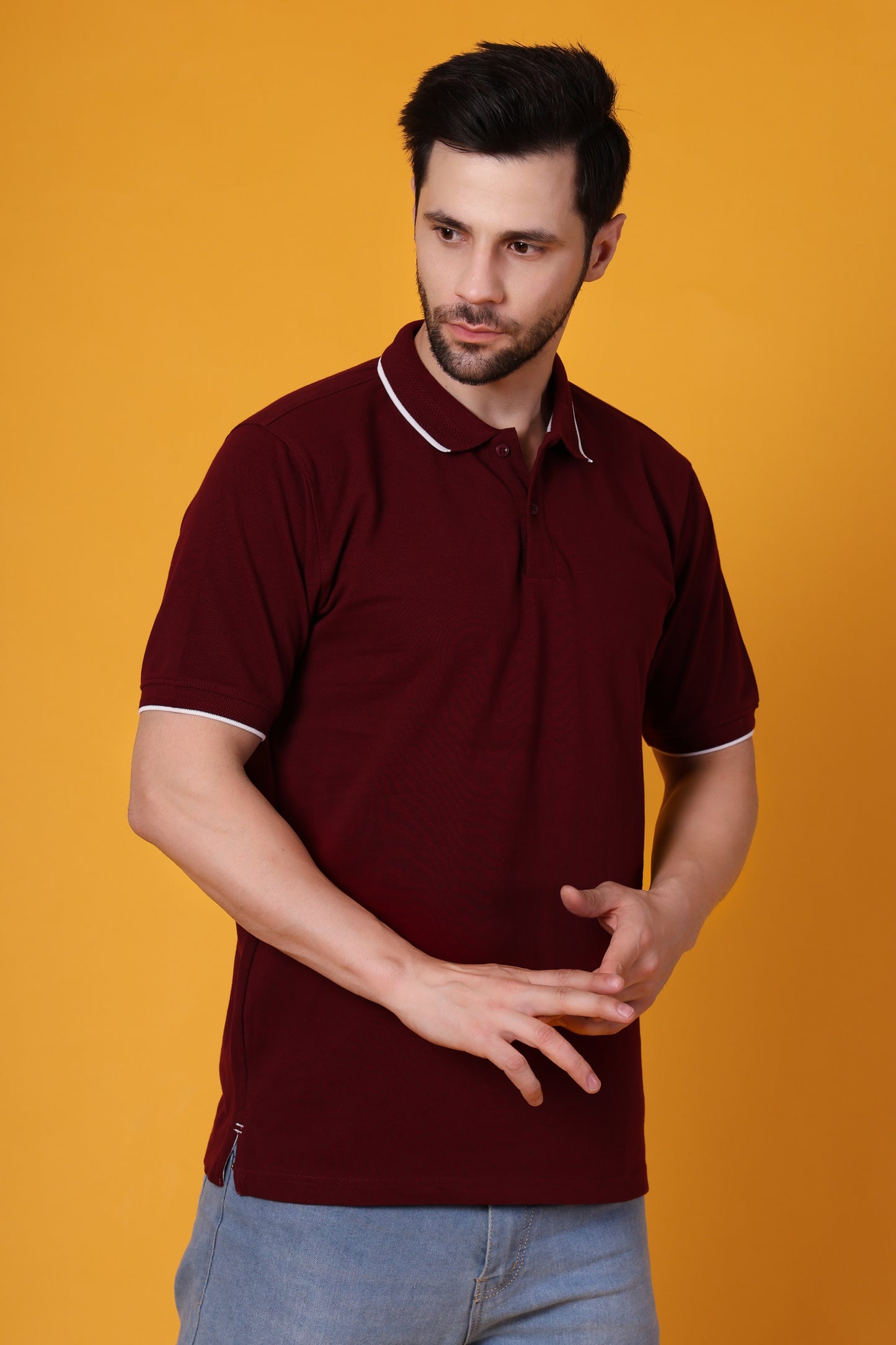 Men's Wine Premium Cotton Polo Shirt – Regular Fit