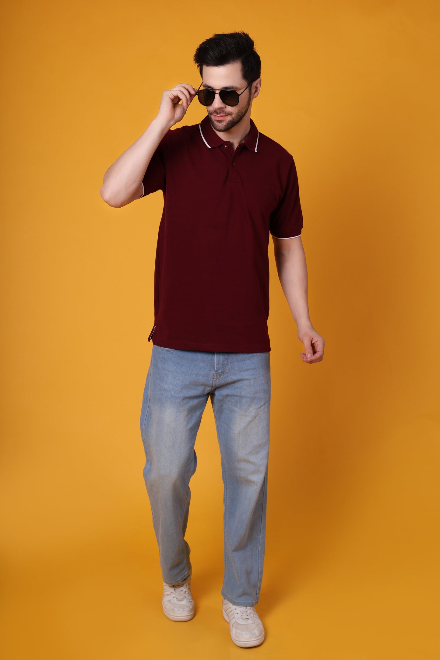 Men's Wine Premium Cotton Polo Shirt – Regular Fit