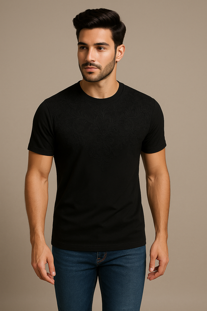 Men’s Black Classic Regular Fit Cotton T-Shirt