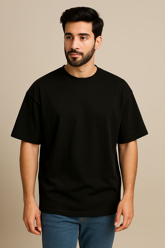 Men’s Black Premium Pima Cotton Oversized T-Shirt