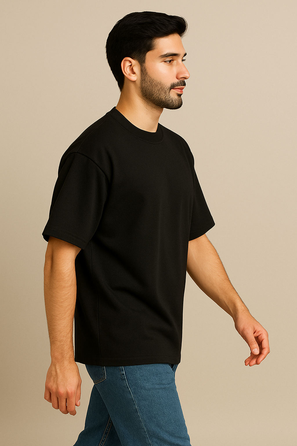 Men’s Black Premium Pima Cotton Oversized T-Shirt