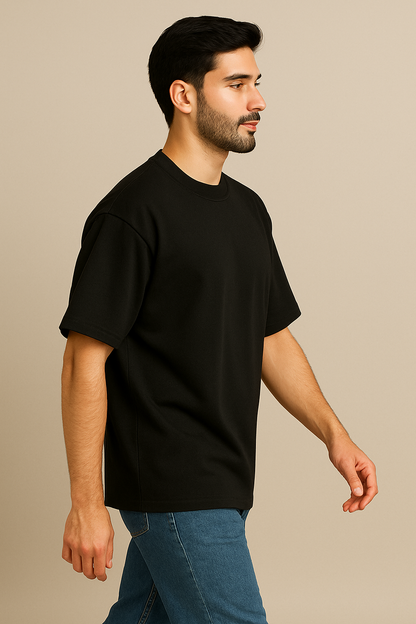 Men’s Black Premium Pima Cotton Oversized T-Shirt