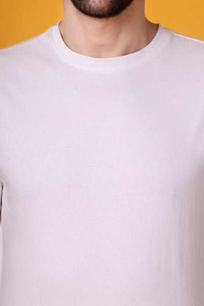 Men's White Cotton T-Shirt – Classic Regular Fit, Soft & Breathable