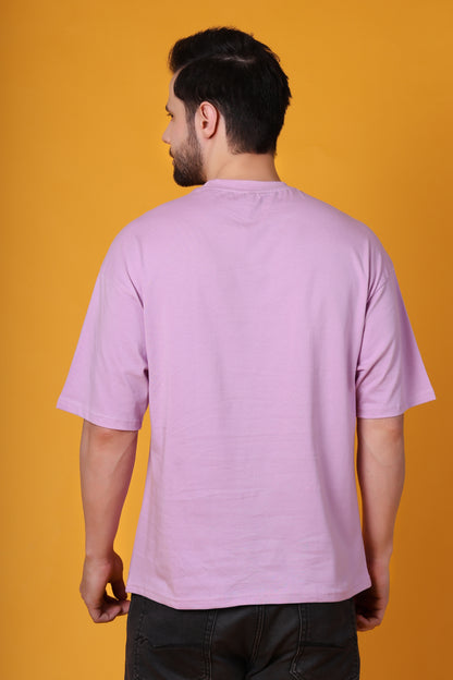 Men's Lavender Oversized Cotton T-Shirt – "Where We Started" Graphic Printed Tee