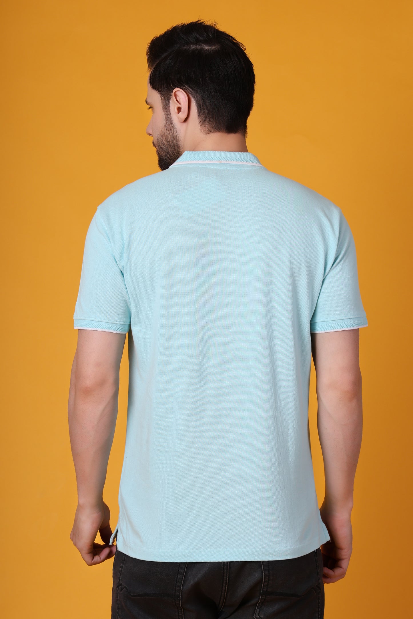 Men's Mint Blue Premium Cotton Polo Shirt – Regular Fit