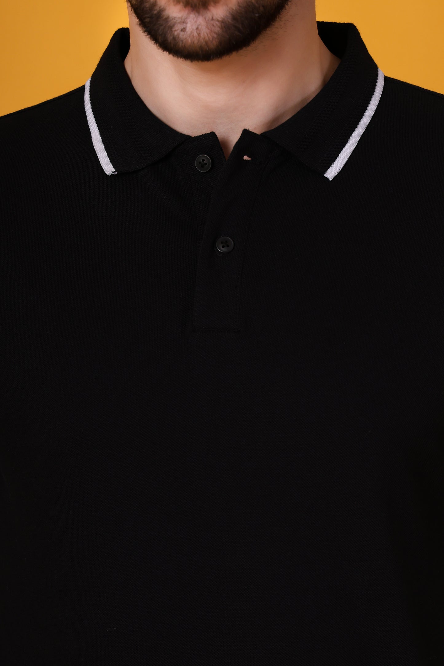 Men’s Black Premium Cotton Polo Shirt – Regular Fit