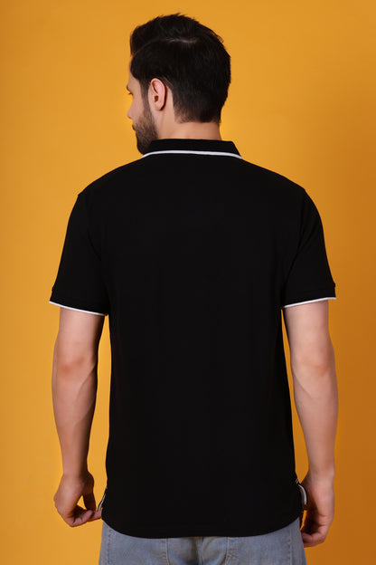 Men’s Black Premium Cotton Polo Shirt – Regular Fit